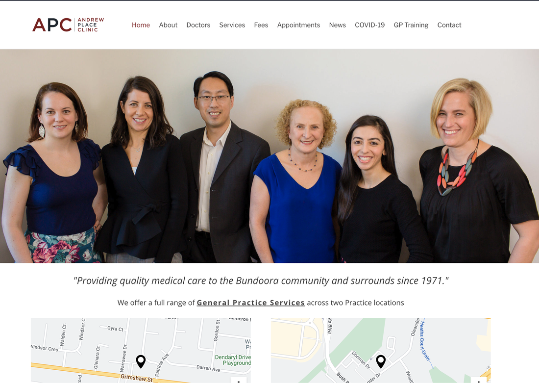 Andrew Place Clinic website screenshot